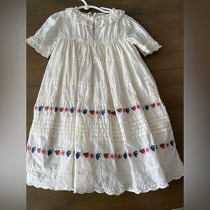 Size 7/8 Mini Boden white embroidered dress